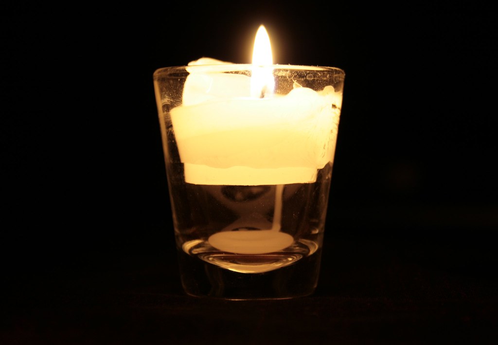 A candle flame close up